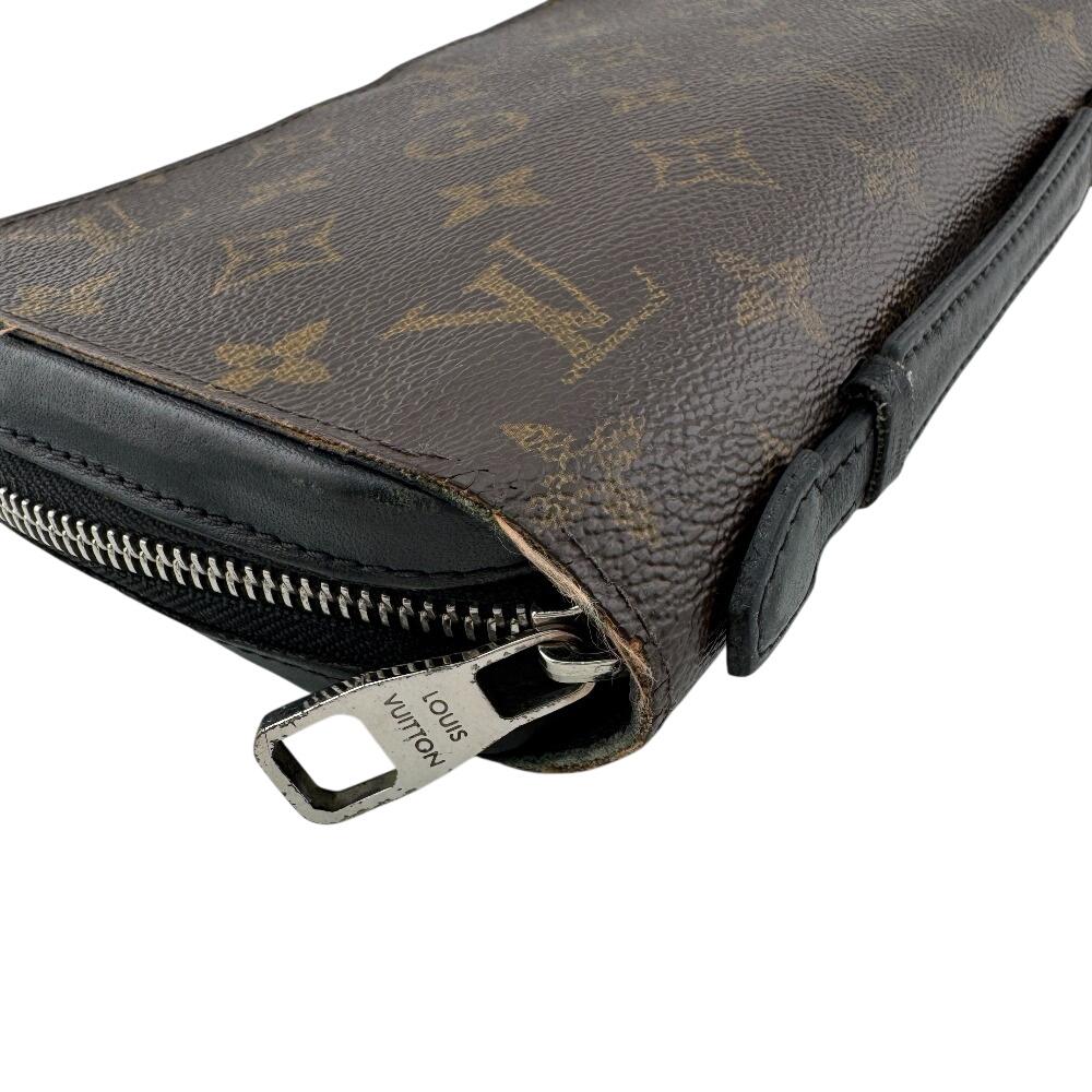 LOUIS VUITTON M61506 Round zip wallet Monogram macacer leather Zippy XL business bag Brown leather Used
