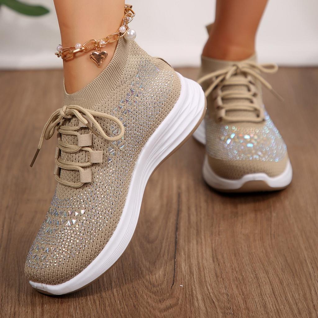 Hot diamond sports shoes women's new mesh fly-woven shoes breathable foreign trade shoes women's casual women's shoes running shoes
