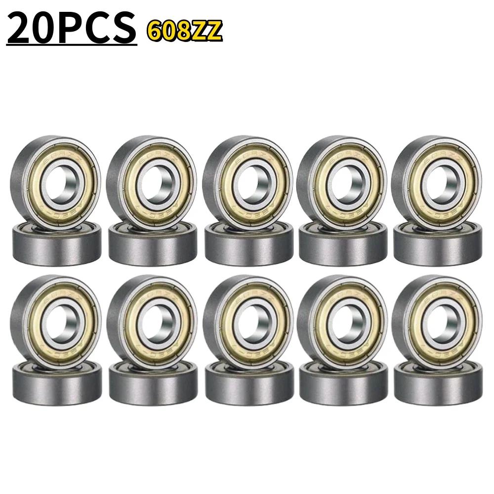 Kuličková ložiska 608ZZ Uhlíková ocel Jednořadé ložisko Miniaturní ložiska s hlubokou drážkou pro skateboardové 3D tiskárny Brusle Příslušenství