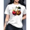2026 Summer New Round Neck Short Sleeve Women Top Fashion Casual Loose Apple Print Simple Versatile T-Shirt Women Clothes