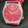 AUTOMATIC 7009A VINTAGE SEIKO 5 JAPAN MENS RED COLOR DIAL WATCH a701564-5 R206b-a701564