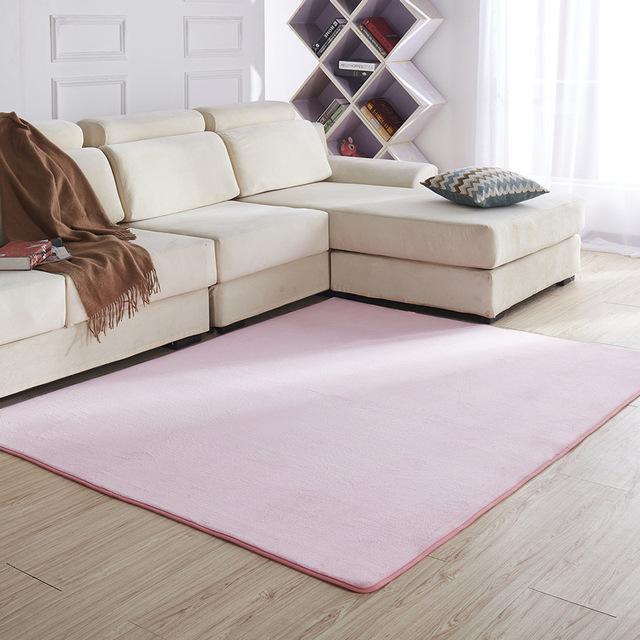 Soft Coral Carpet Solid Color Thickened Floor Mat Washable Children 'S Crawling Blanket Tatami Mat