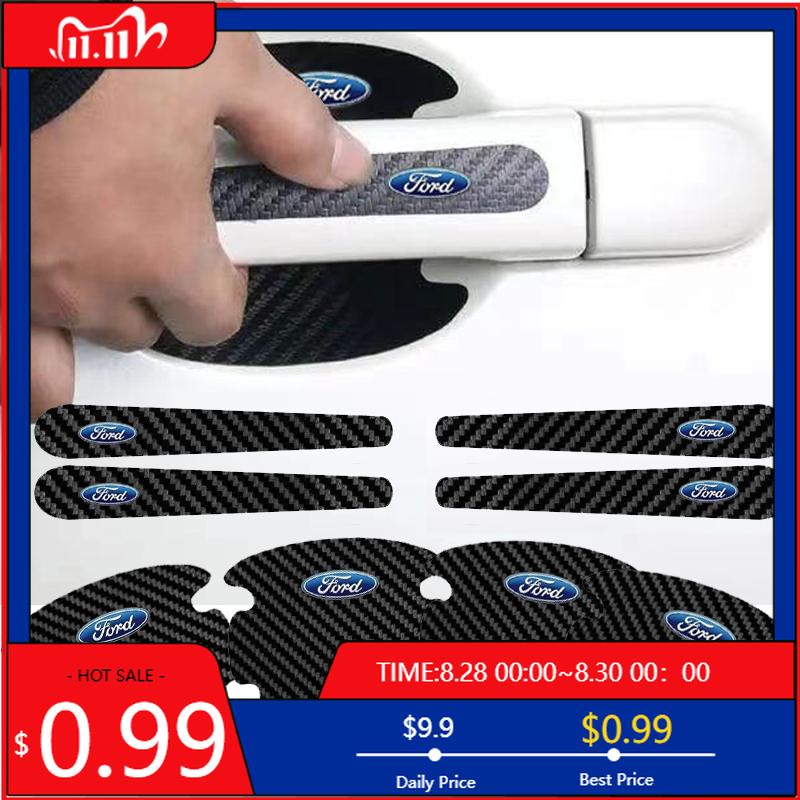Car Sticker 2026 Car Door Handle Decals for Ford Focus Galaxy Kuga Mondeo S MAX Escape Fiesta Ranger Transit Edge Badge Rearview