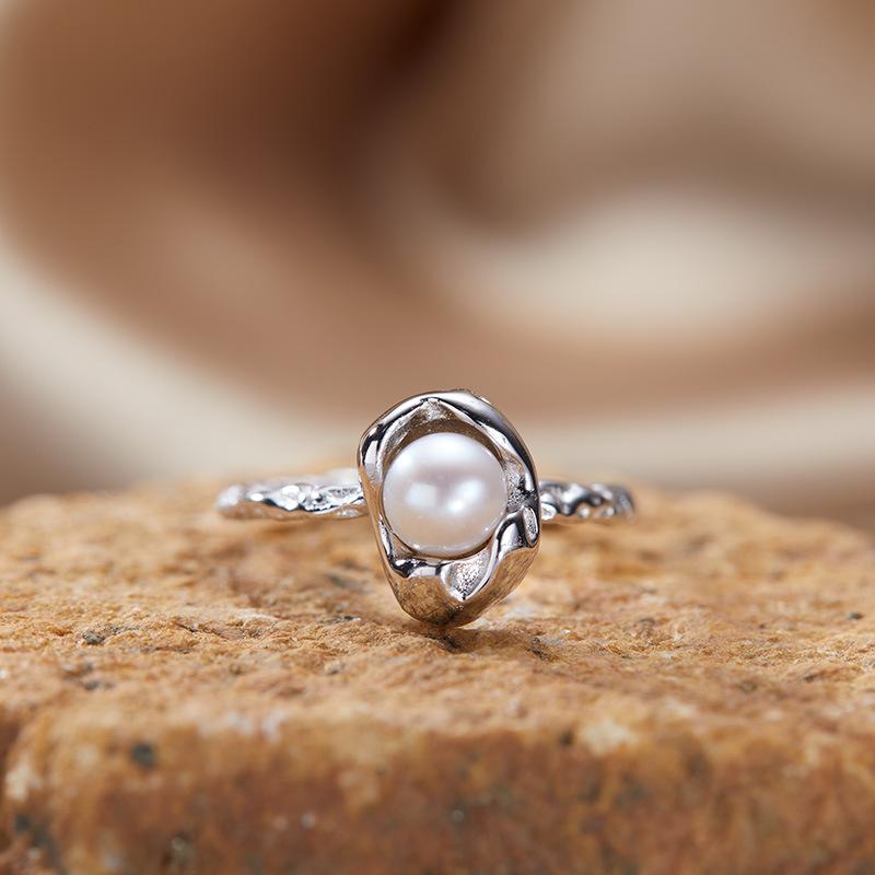 S925 Sterling Silver Natural Gemstone Freshwater Pearl Pendant Necklace Plated With 18K Real Gold Collarbone Chain Niche Cold Feeling Women