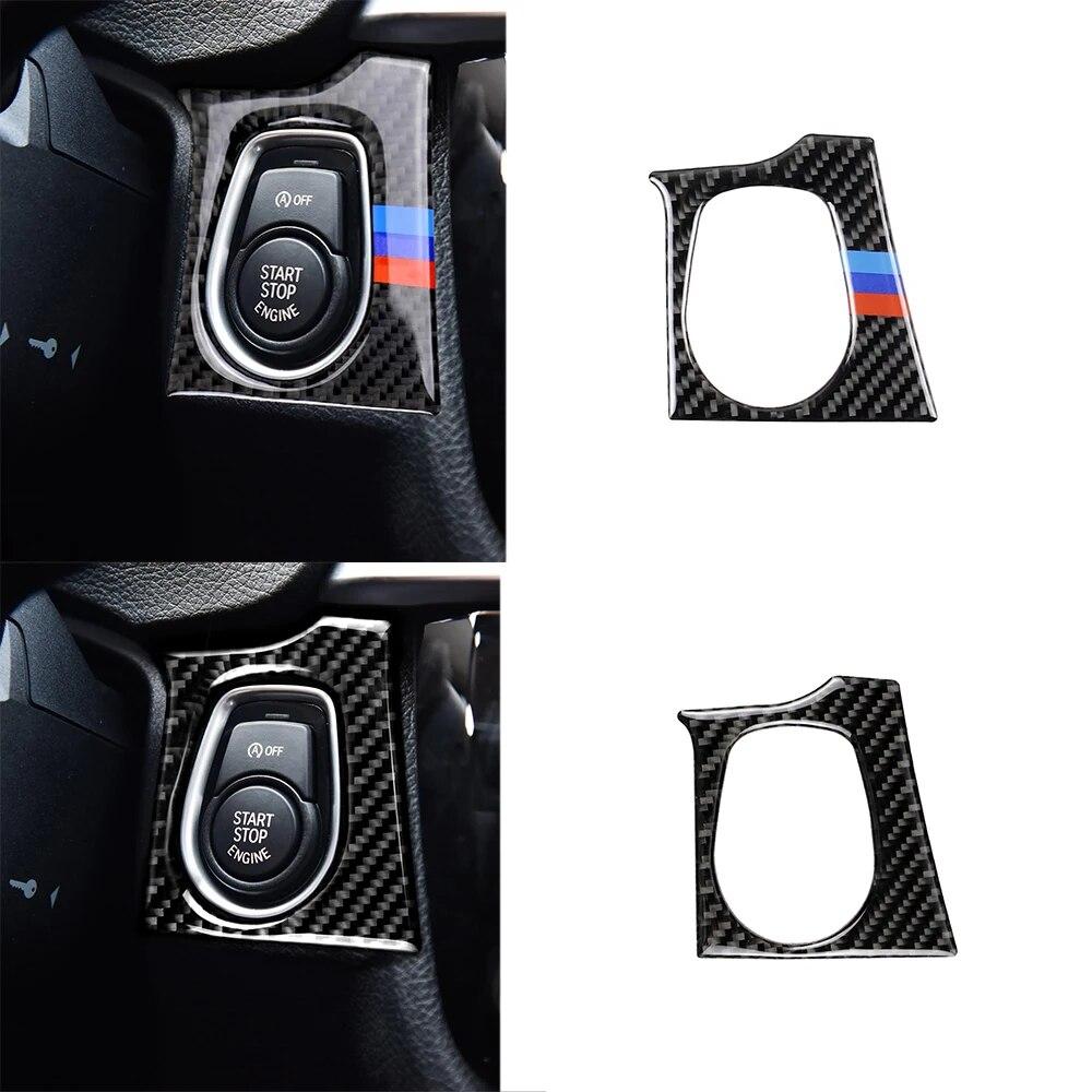 Motor-Start-Stopp-Aus-Taste ersetzen Abdeckung Trim Aufkleber Innen Carbon Faser Aufkleber für BMW F30 F34 3 Serie GT