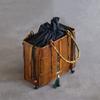 Japanese Bamboo Weaving String Bag Making Old Storage Bags Tea Set Storage Suitcase Case Convenient Handle Organizer Bag