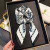 Silky Scarf Versatile Printing Smooth Texture Wrinkle-Resistant Windproof Neck Scarf Commuting Travel Business Layering Neck Accessory