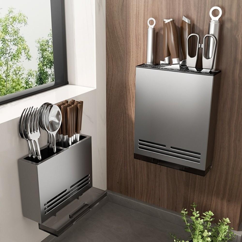 Wall Mounted Cutter Holder Rust-proof Chopstick Holder  Tableware Organization