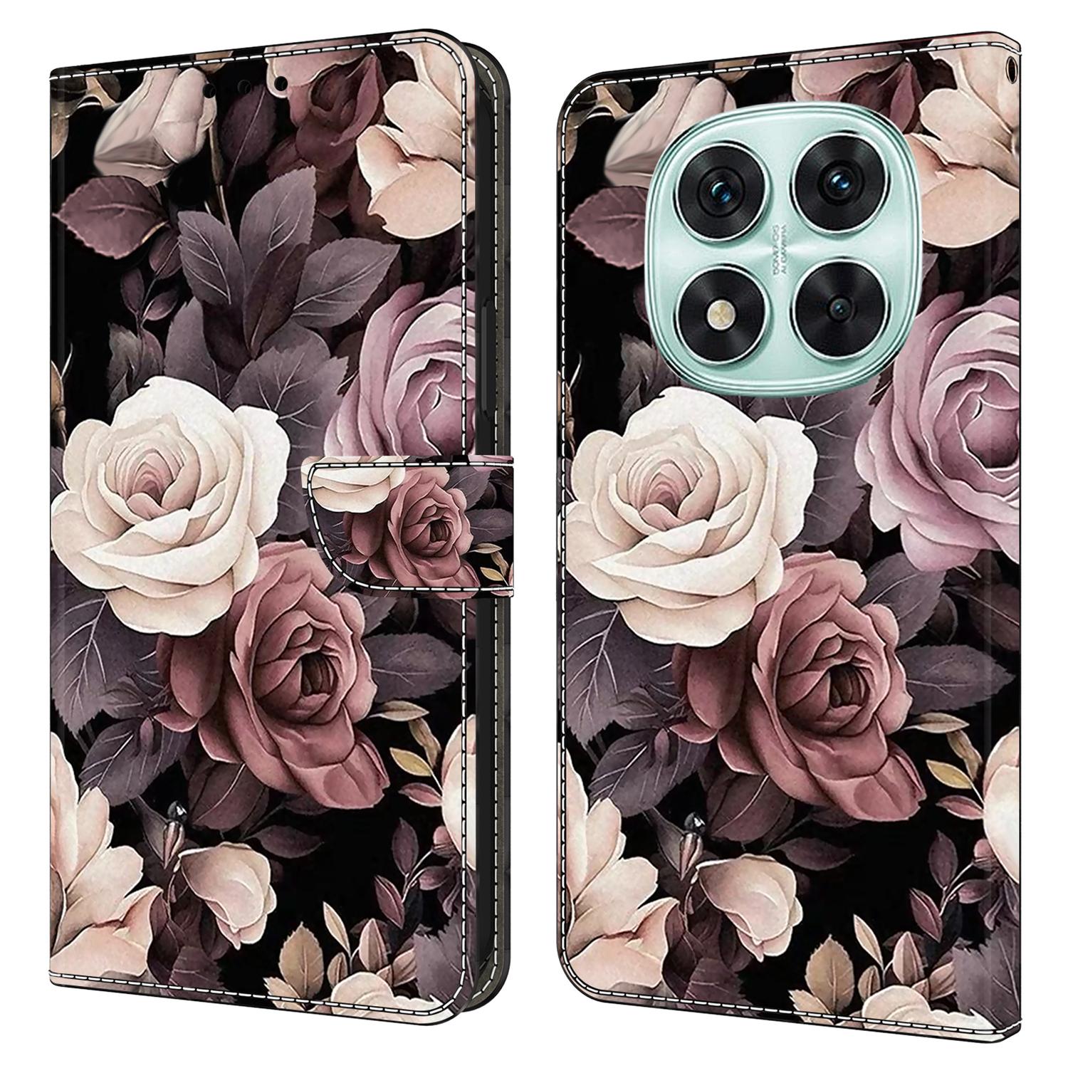 

For Xiaomi Redmi Note 14 Pro 5G Case PU Leather Wallet Phone Cover with Stand Rose