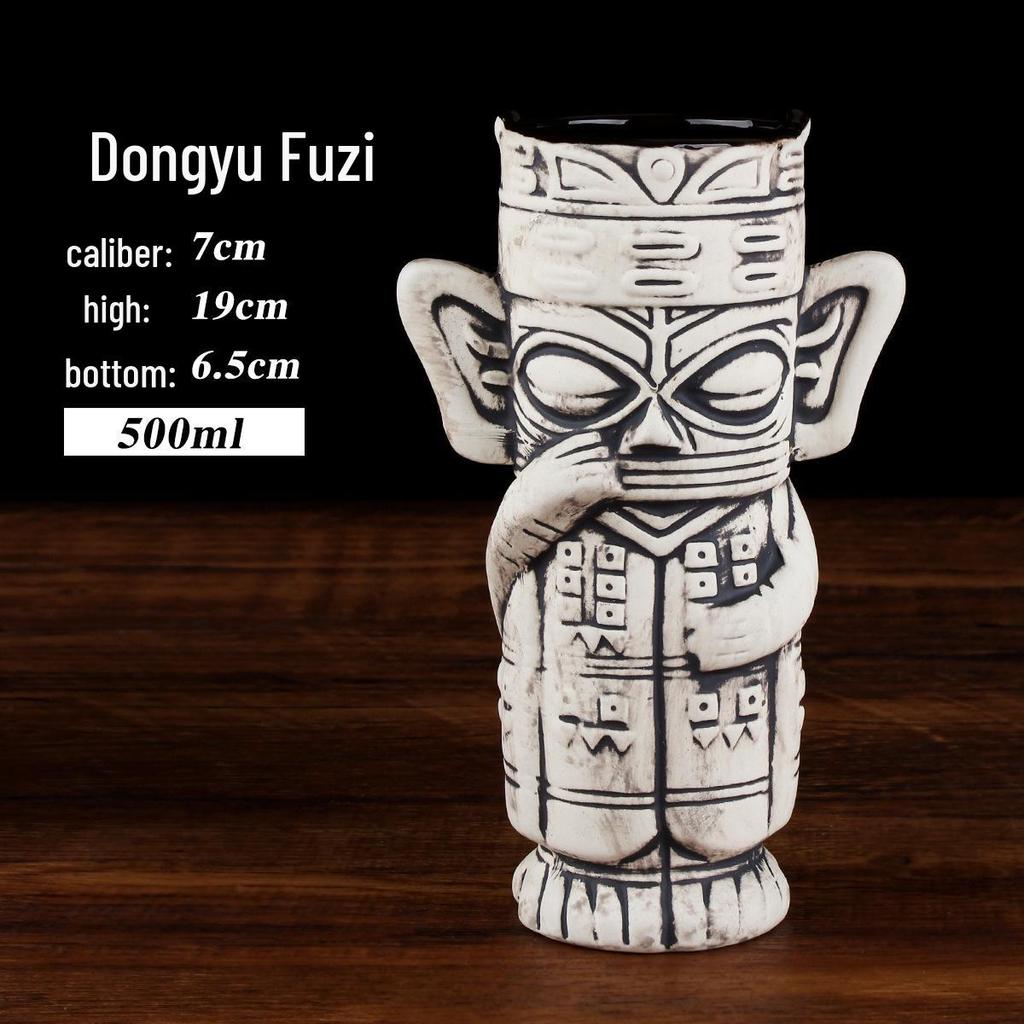 Hawaiian Tiki Zombie Skull Ceramic Cocktail Glass