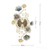Elegant Ginkgo Leaf Chinese Style Silent Wall Clock for Living and Dining Rooms
