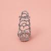 Full Diamond Hollow Rose Elastic Movable Joint Ring