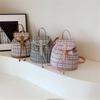 Schoolbag simple Korean version of textured women's bag fashion trend 1011 new backpack niche plaid shoulder messenger bag