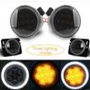 Front Fender LED Side Marker Light Turn Signal DRL Smoked for Jeep Wrangler JK
