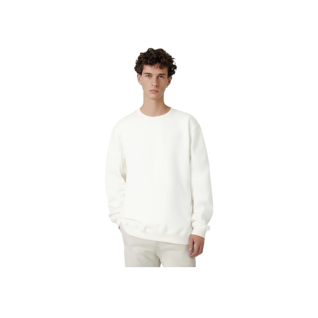 Li Ning Vital Series Solid Color Crew Neck Pullover Sweatshirt Unisex Sweatshirt Off-White AWDT701-3