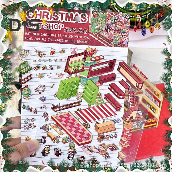 Sada 4 ks DIY 3D domácích samolepek Dospělí Děti Opakovaně použitelná sada miniaturních scénických samolepek snižujících stres DIY projekty Dárek
