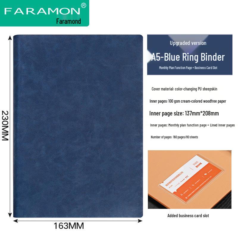 2024 A5 & B5 Loose-Leaf Business Notebook with Removable Ring Binder