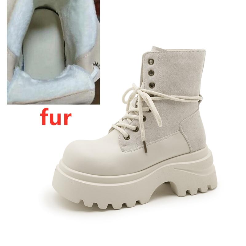 Fashion Women's Ankle Boots  2025 New Thick-soled Casual Boots Women Boots Large-Size Round-Toe Motorcycle Boots female