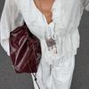 French Shirt Design Sense Niche Sweet Temperament Elegant Waist Cascade Ruffle Edge V-neck Long-sleeved Top Women