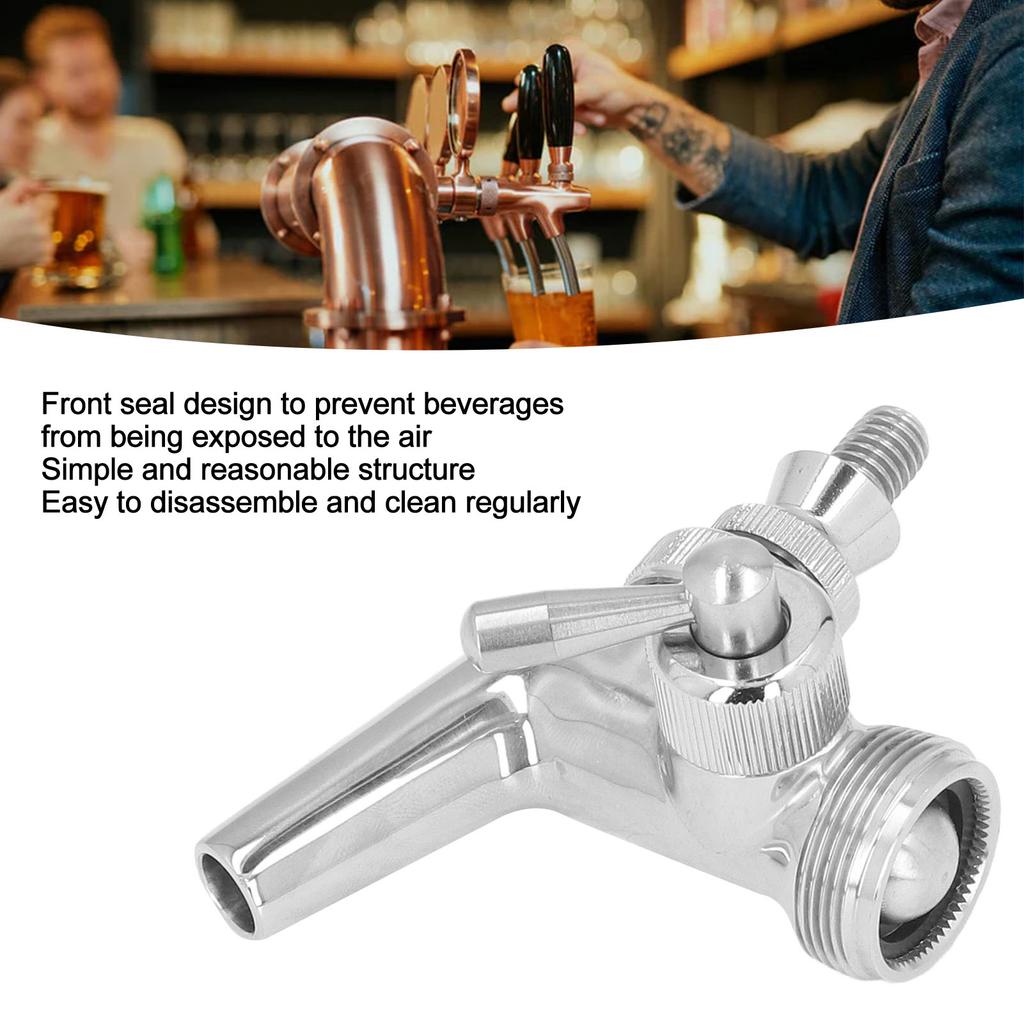 Beer Faucet Beer Control Faucet Stainless Steel Beer Tap with Dust Cover Handle for Homebrewing Stainless Steel Beer Faucet