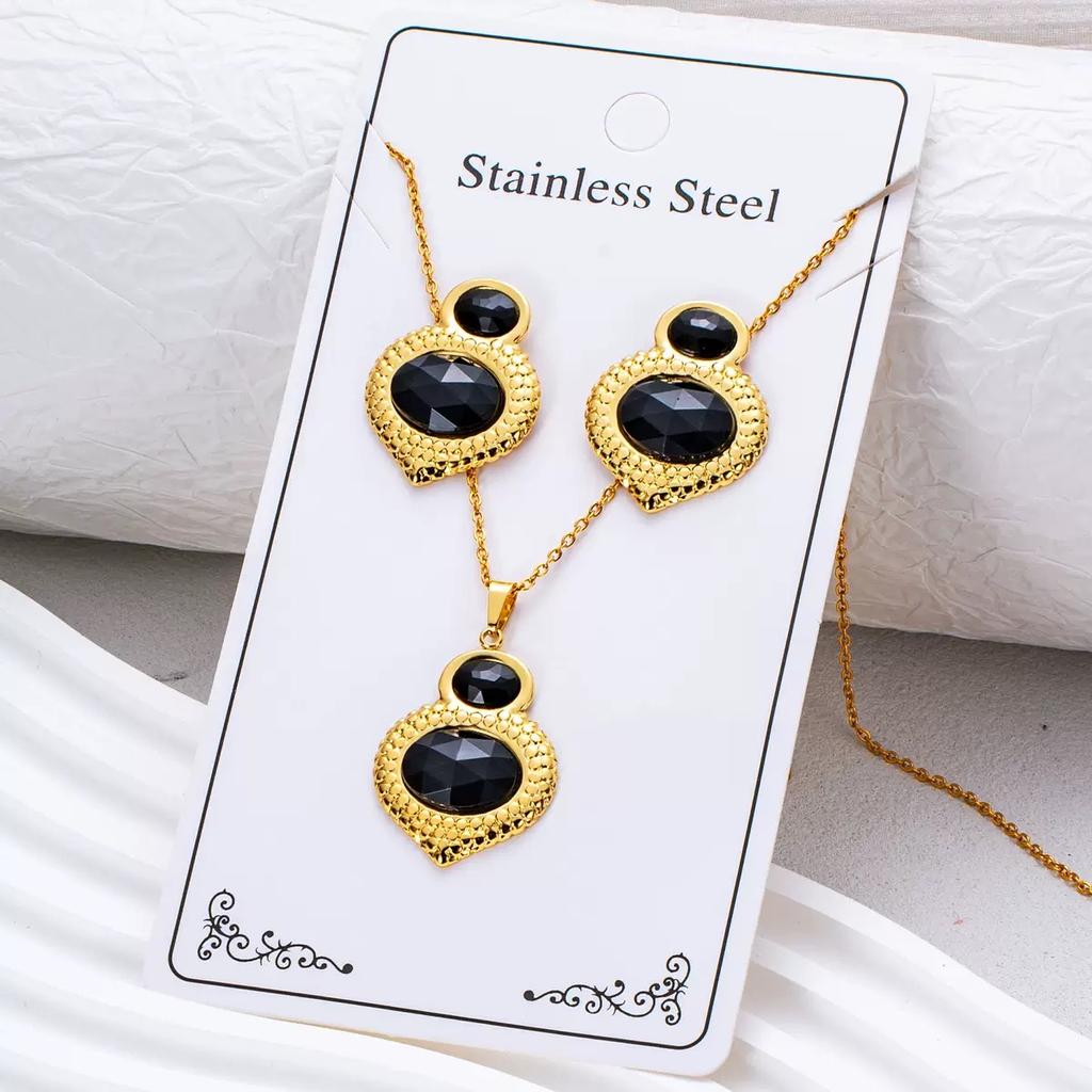 JYN-465 Stainless Steel Jewelry Gift Necklace Gold Non-oxidizing and Non-fading Fashion Earring Watch