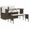 VidaXL 3-piece Garden Dining Set and Brown Poly Rattan Cushions, Outdoor Dining Set, Furniture of 4104182
