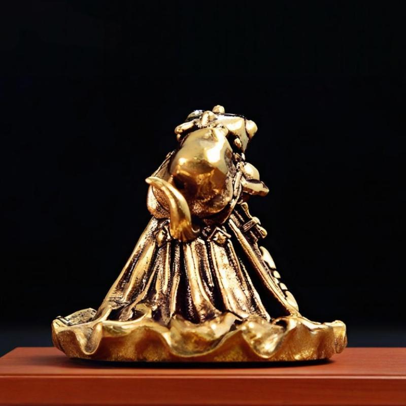 Vintage Mosazná Soška Žáby Miniaturní Socha Žáby Starožitná Zvířecí Figurka Čajový Mazlíček Dekorace Domova Kanceláře Ideální Pro Sběratele