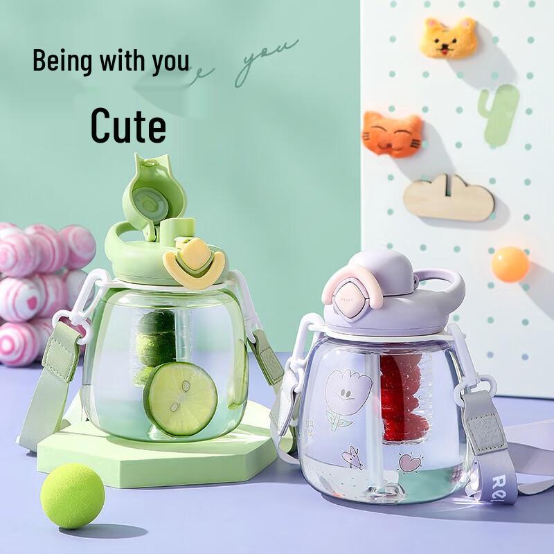 Wushengwu Tritan Straw Water Bottle