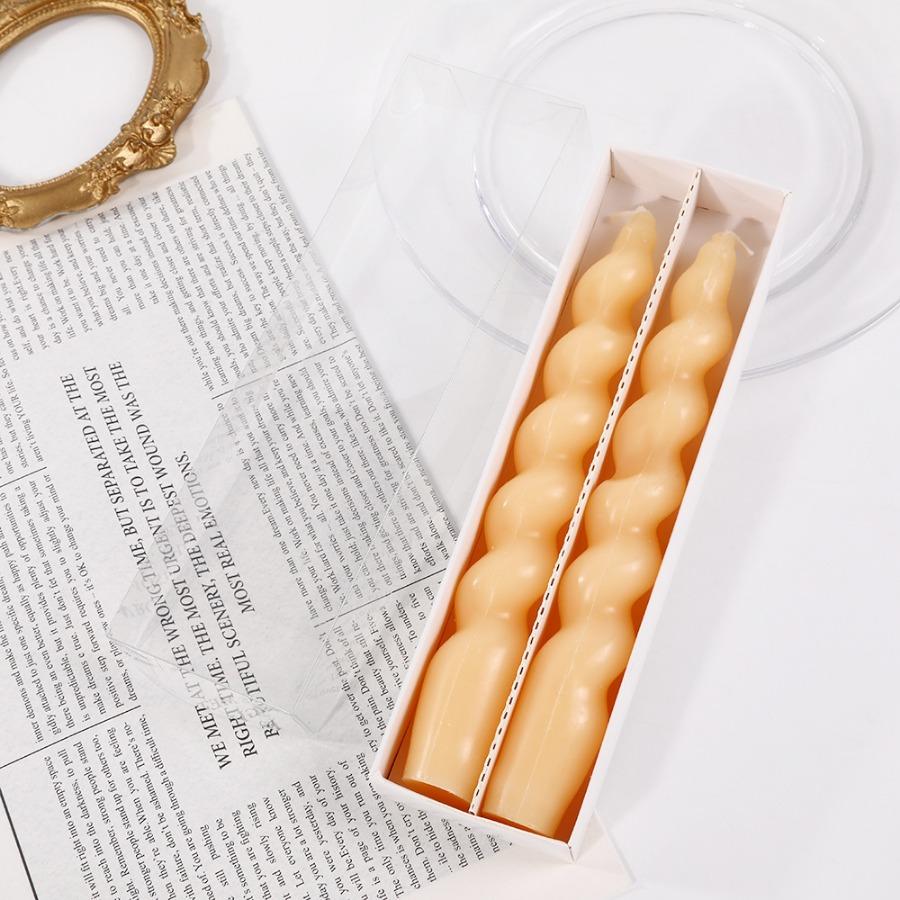 2pcs Ins Style Spiral Long Rod Candle Scented Candle Aromatherapy Soy Wax Candles Wedding Birthday Candle Party Home Decoration