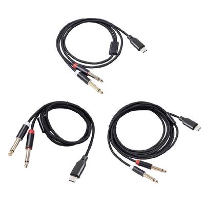 USB C To 6.35mm TRS Cable Type C To Double 6.35mm Cord Widely Compatibility