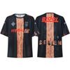Blue White Striped Jersey Short-sleeved Mesh Tee Fashion New Letter Pattern Eagle Print T-shirts
