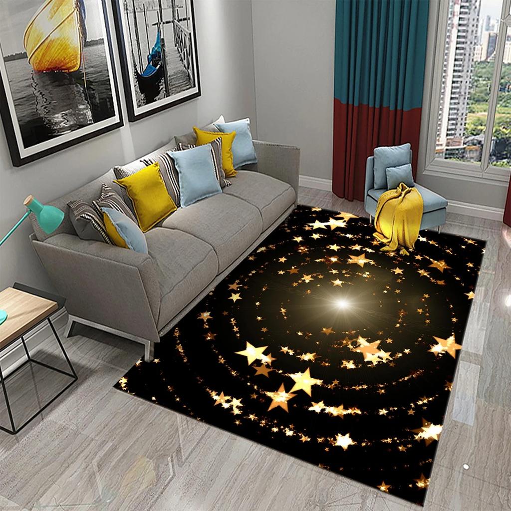Star Carpet Space Galaxy Area Rug For Living Room Coffee Chair Bedroom Bathroom Entrance Non-Slip Home Decor