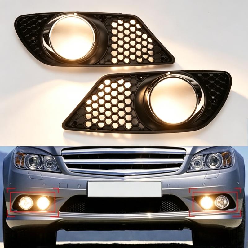 Fog Light Bezel Frame Trim Cover For Mercedes-Benz C-Class W204 2008-2011,Fog Lamp Surround Garnish,Original Clip-on Direct Installation