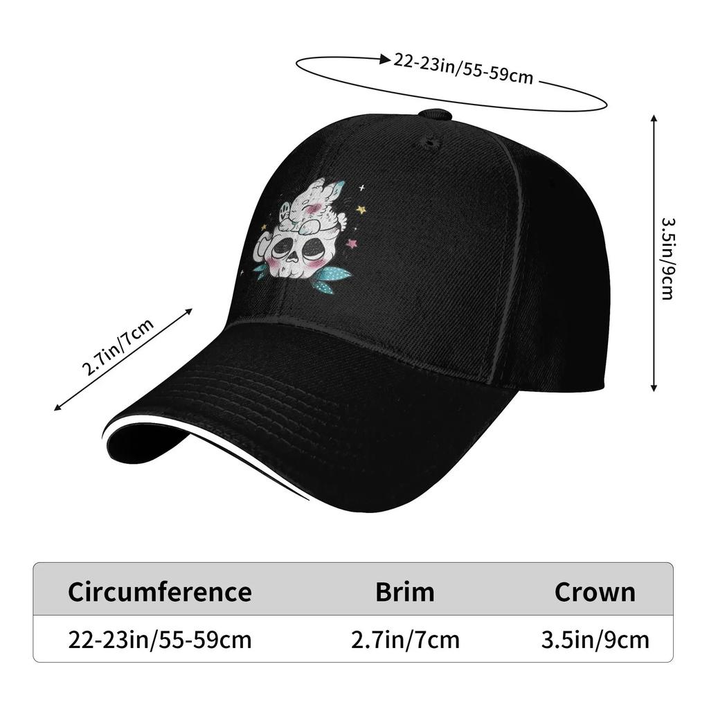 Skull and Rabbit Sun Baseball Cap Spring Design Print Hip Hop Hats For Couple Women Outdoor Sports Baseball Caps