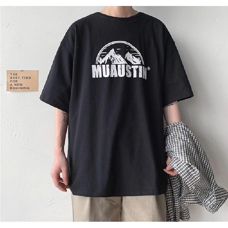 M-5XL Männer Kurzarm T-Shirts Brief Grafik Druck T Shirt Casual Tee für Mann Rundhals Retro Tops für