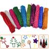 Glitter Christmas Pipe Cleaners 100Pcs Pipe Cleaners Craft Set Chenille Stem for Home School DIY Art Crafts Christmas Decoration