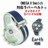 Swatch x OMEGA Rubber Strap with Light D-Buckle (Navy & Green/Earth)