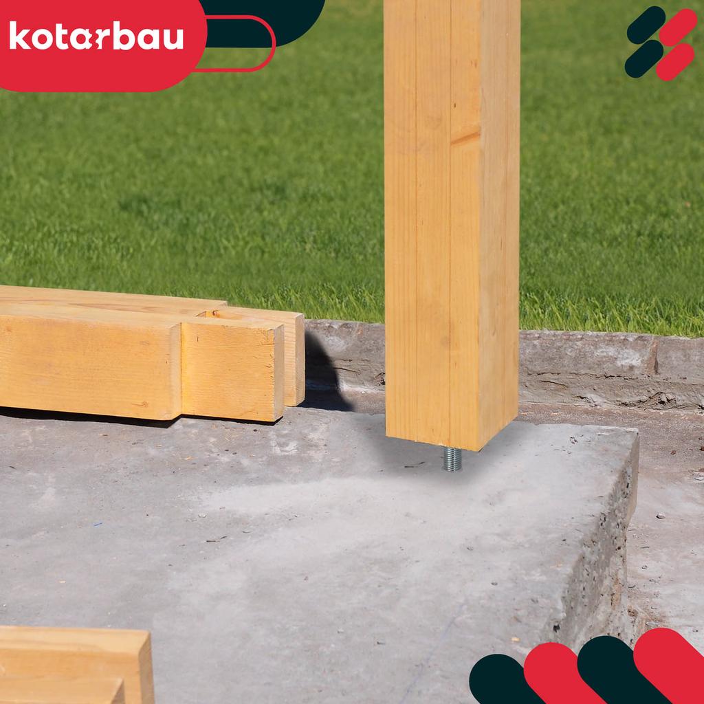 KOTARBAU® Vertically Adjustable Steel Post Base Anchor for Gazebos, Sheds, Fences 110 X 330 Mm
