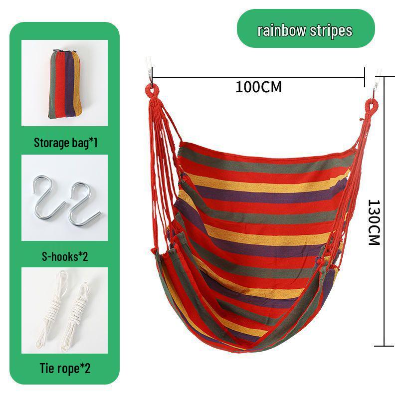 Canvas Hanging Chair: Thickened Indoor/Outdoor Dorm Swing for College Students & Kids