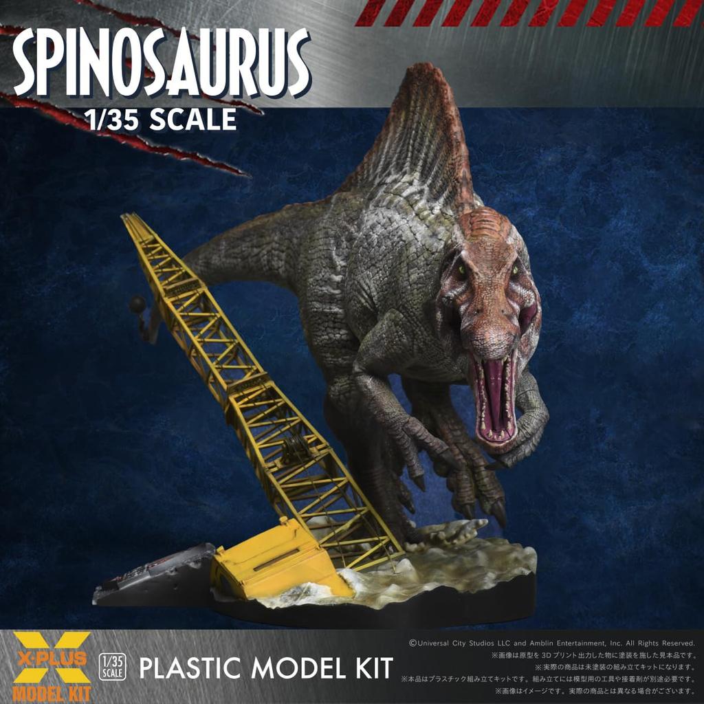 Jurassic Park III Spinosaurus-skala umalt plastmodellsett X-Plus 1/35