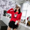 New Autumn T-shirt Women's Loose Cartoon Printed Long-sleeved Top Student Top Base Shirt