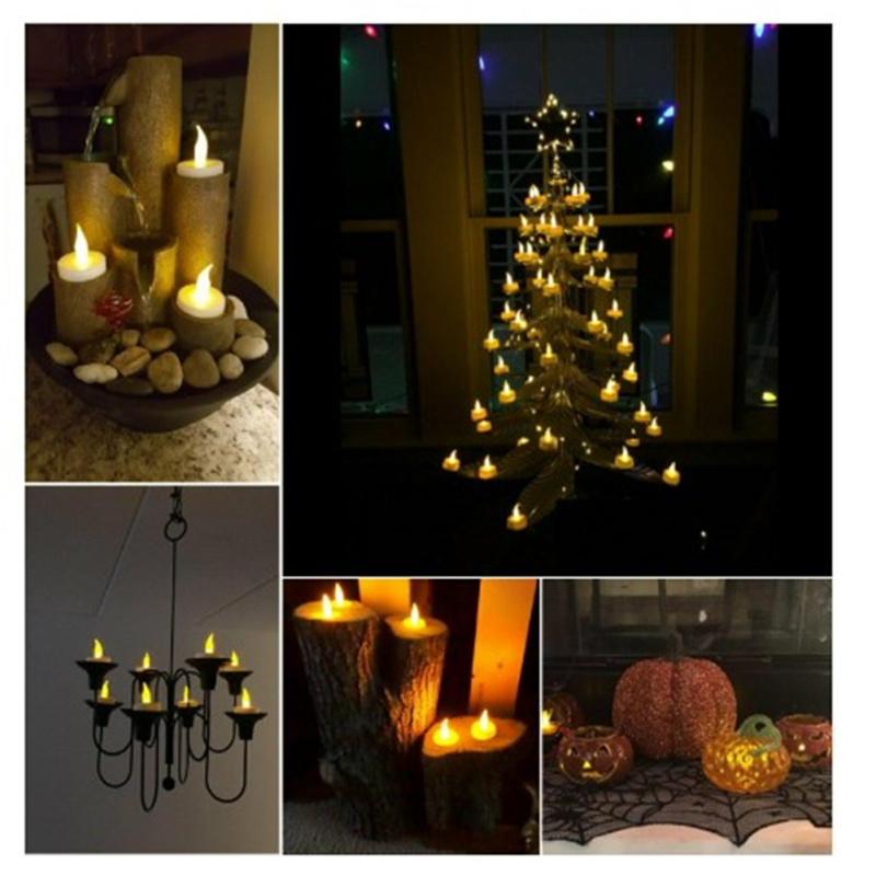 Flameless Led Candle Light Battery Powered Bright Color Lamp Blinking Row Long Lasting Decoration