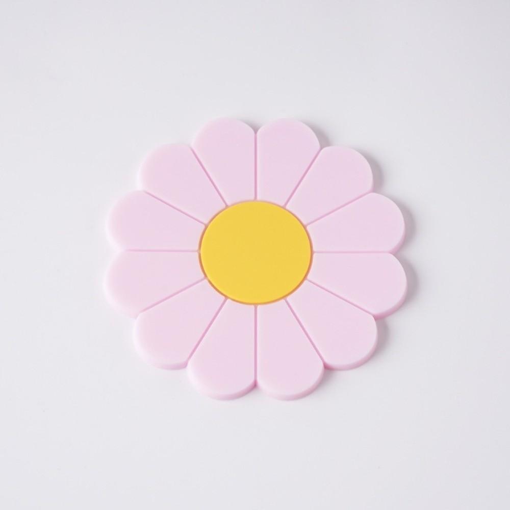 Anti-slip Cup Holder Mat Flower Cup Coaster Round Daisy Car Accessories  Car Interior