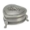 Vintage Trinket Box with Antique Flower Carved Small Heart Shape Trinket Box for Girl and Women