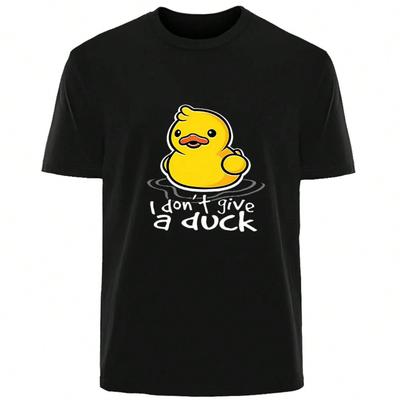Divertido Creativo Estampado de No Me Importa un Pato Alta Calidad Verano 100% Algodón Transpirable Camiseta Exterior Casual unisex Ropa de Calle