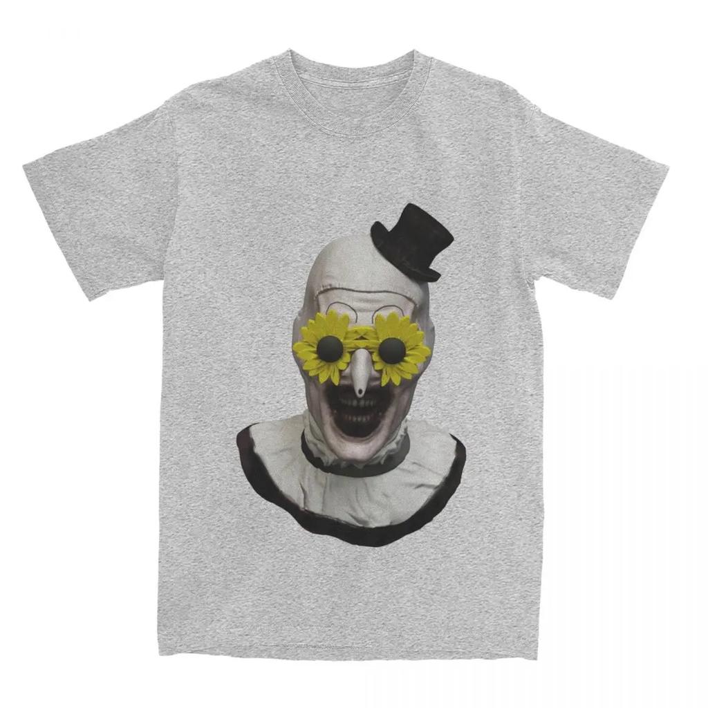 Funny Sunflower Glasses Art The Clown T Shirt Men Women's Terrifier Movie Tee Shirt Graphic Clothing