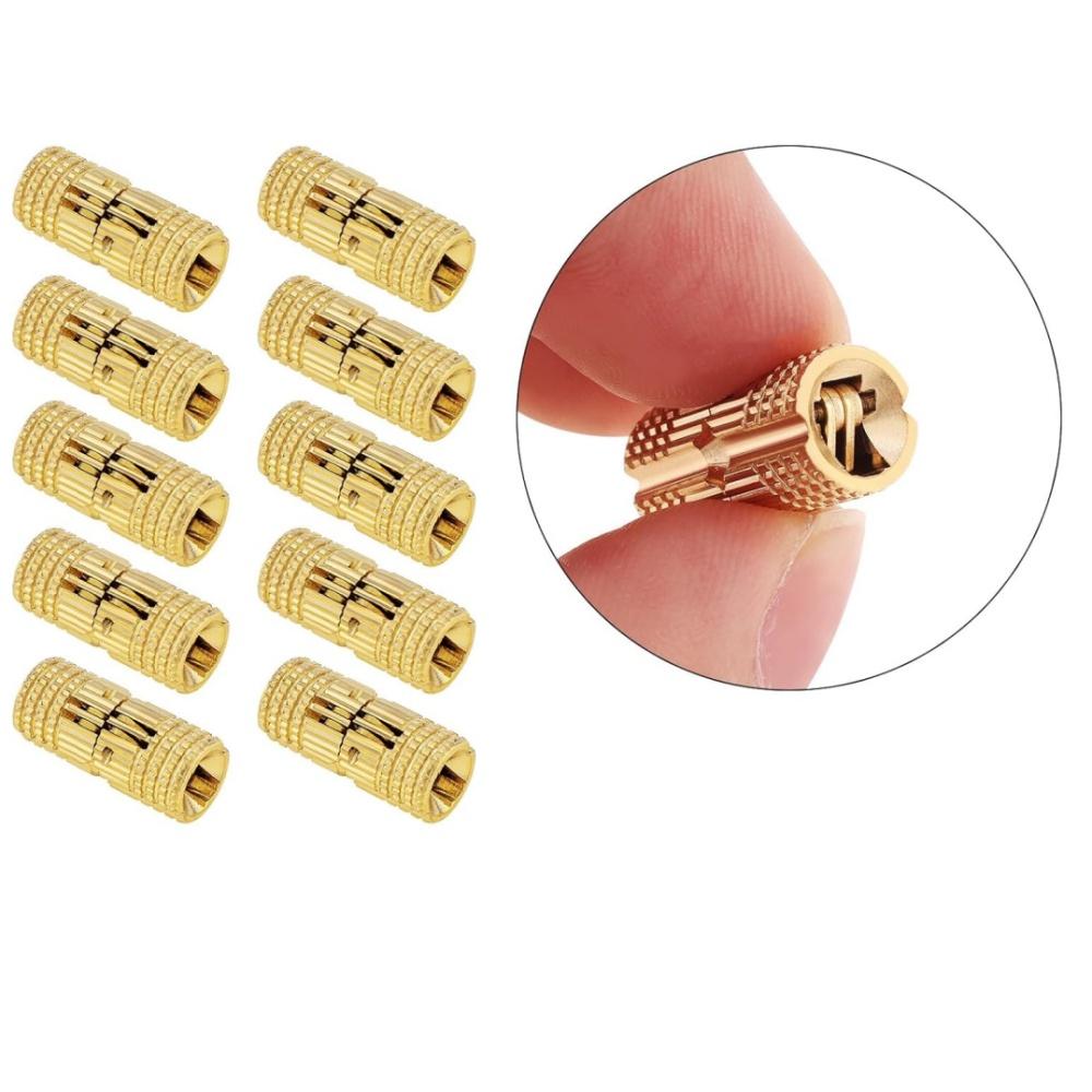 8Pcs 8 Mm Hidden Brass Barrel Hinges, 180 Degree Opening Angle Concealed Furniture Hinges For DIY Jewelry Box Hand Craft