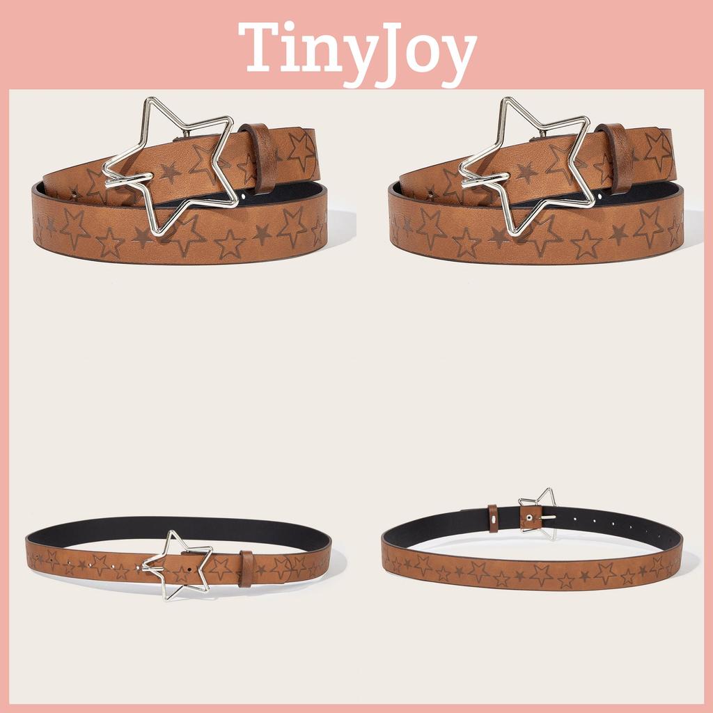 Vintage Leather Belt For Women With Starry Compass Design For Casual Wear