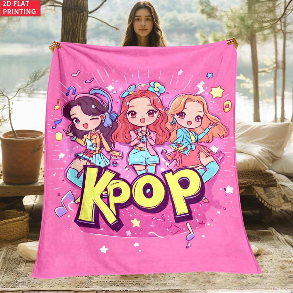 K-POP Print Blanket.Warm and Comfortable Flannel,Bedroom,Sofa,Bed,Chair,Gift,Picnics,Trip, Camp,Blankets.