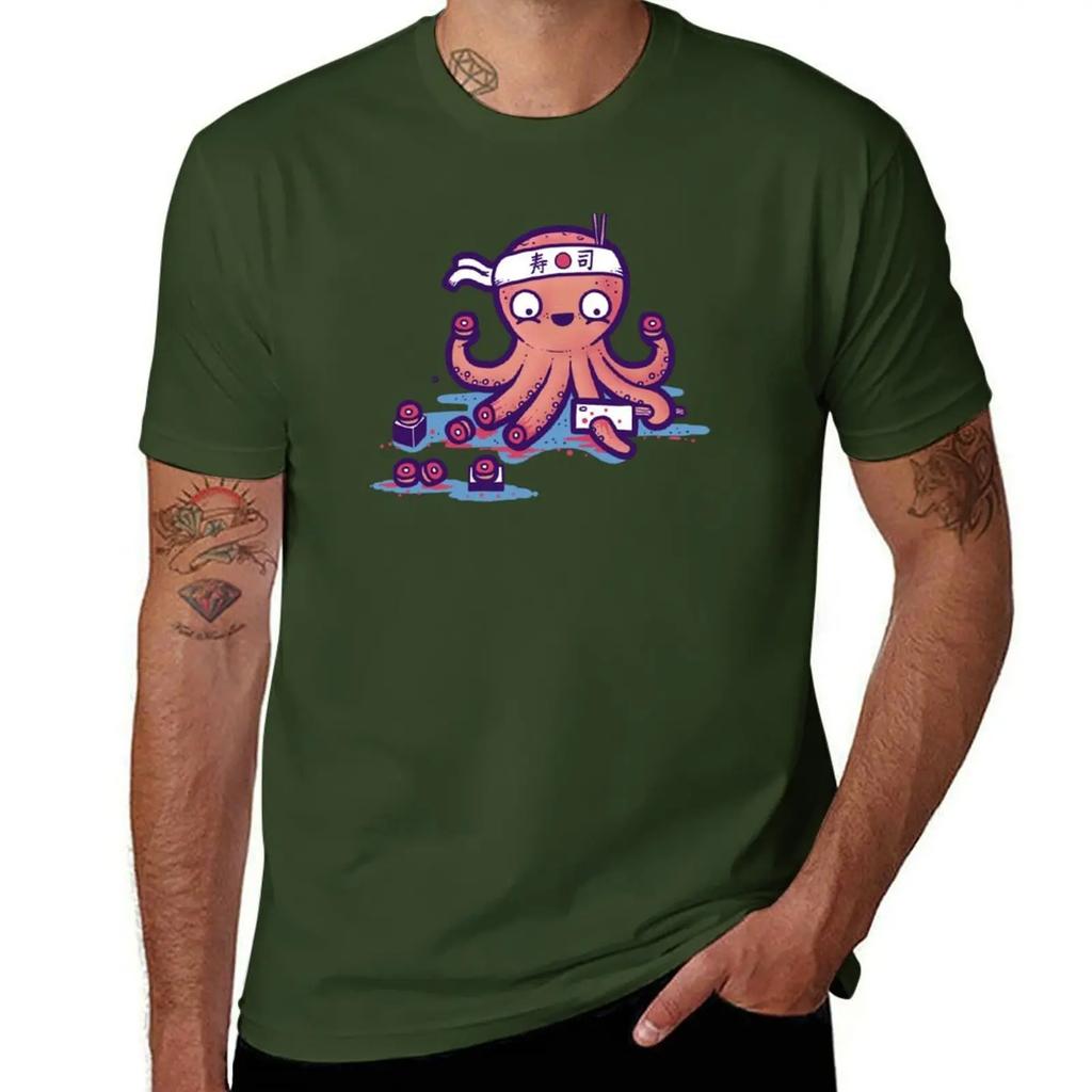 Octosushi TShirt Short sleeve tee blue archive blacks plus size men clothing